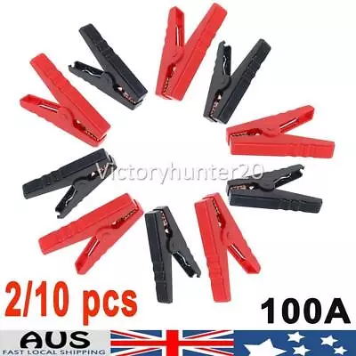 100A Car Battery Alligator Clip Test Terminal Clamps Set Black Red 2/10X NEW AA • $27.40