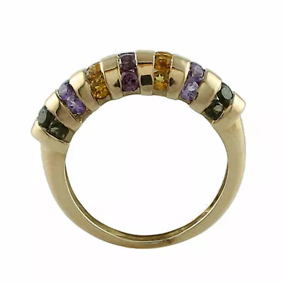 Lab Created Multi-Color Amethyst Gemstone Ring 1.58 Ct 14k Yellow Gold Plated • $111.99
