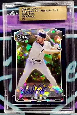 Wade Boggs Auto 1/1 2022 Vibrance Great Card Crystal Navy Red Sox HOF • $10.19