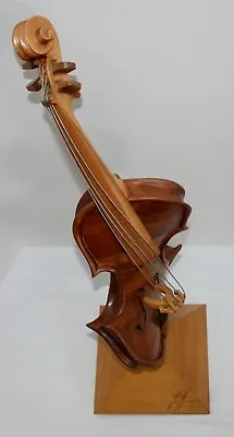 Twisted Violin By PHILIPPE GUILLERM. Signed Wood Sculpture Of Contorted Violin  • $1700