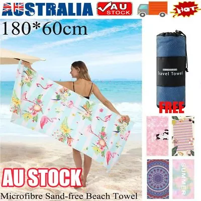 $8.96 • Buy 80x160cm Adults Large Soft Quick Dry Microfibre Sand-free Travel Beach Towel TK