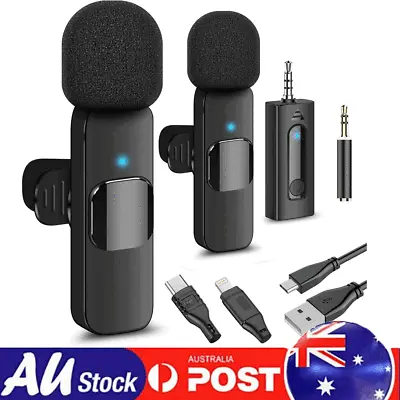 Wireless Lavalier Microphone For Video Recording For Iphone Android Camera • $26.89