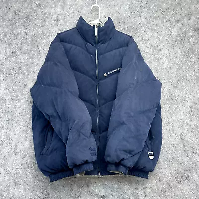 Ecko Untld Jacket Mens Large Blue Navy Full Zip Downed Reversible Puffer Coat • $5.99