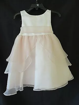 Chantilly Place Special Occasion Dress Sleeveless White Pink Size 2T  #12639 • $7.99