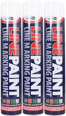 3x Survey White Permanent Line Marker Spray Paint 750ml Car Parking Road Field • £24.99