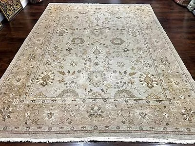 Turkish Oushak Flatweave Rug 9x12 Handmade Vintage Wool Carpet Light Green Tan • $1575