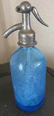 Vintage 1948 Blue Seltzer Bottle From Hungary • $59.99