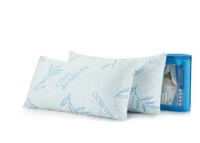 Bamboo Shredded Memory Foam Pillow Washble Cover 2 PACK Queen King Standard Size • $69.95