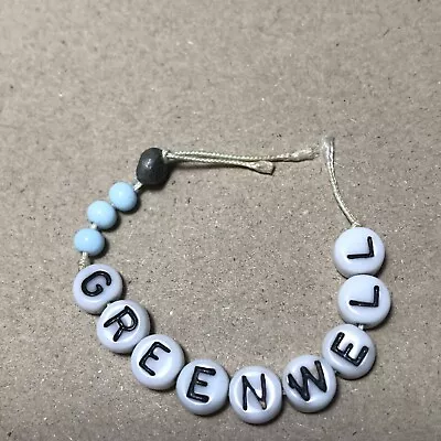 VTG Baby Boy Hospital ID Wrist Bracelet Blue Beads Nursery Letters GREENWELL • $24.99