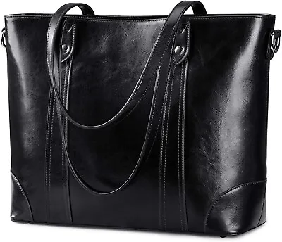 S-ZONE Leather Tote Bag For Women Office Shoulder Handbag 15.6 Inch Work Laptop • $125.85