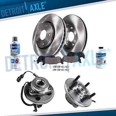 Front Wheel Hub & Bearing Disc Rotor Brake Pads For 2006-10 Explorer Mountaineer • $235.63