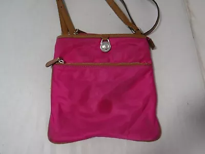 Michael Kors Hamilton Pink Nylon W/ Silver Logo Lock Accent Crossbody • $19.99