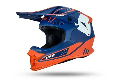 UFO Intrepid Motocross Helmet Blue Orange Matt All Adult Sizes • $119.97