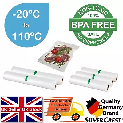 Silvercrest Textured Vacuum Sealer Rolls 2 Or 3 In A Pack Food Storage Airtight • £11.99