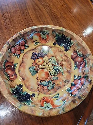 Vintage Daher Decorated Ware 10  Fruit  Metal Tray Fruits Made In England  • $8