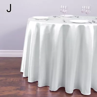 Round Table Cloth Cover Satin Tablecloth Wedding Birthday Banquet Table Decor • $4.59