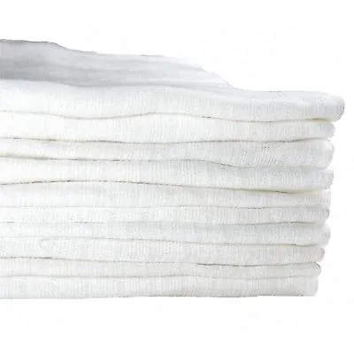 10 White Muslin Squares Baby Muslins Nappy Inserts 70cm 100% Cotton Bibs Cloths • £10.99