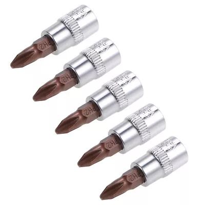 5pcs 1/4  Drive X PH2 Phillips Bit Socket Standard Metric S2 And Cr-V Steel • $14.75