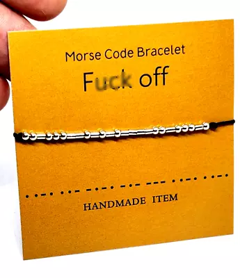 Morse Code Bracelet F**k Off Beaded Hidden Secret Message Quirky Insult Swear • £3.65