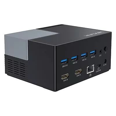 WAVLINK USB C Docking Station Dual Monitor 2 HDMI 100W Power Delivery 4 USB 3.0 • £89