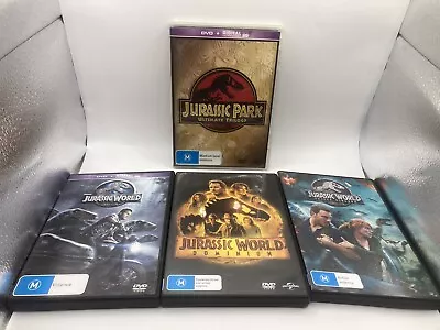 Jurassic Park - Ultimate Trilogy DVD Plus 3 Extra Jurassic World DVDs • $20