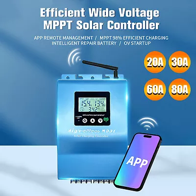 20-80A MPPT Solar Controller 0V Starts Remotely Manage Photovoltaic Control US • $179.89