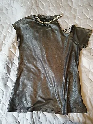 £15 • Buy Stunning River Island Silver/grey Top, Jewelry Details,size 10, New Without Tags