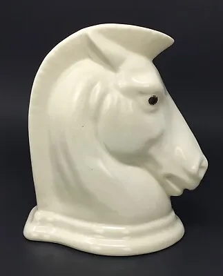 Vintage Porcelain White Horse Head Planter Book End Trojan Horse Chess Piece USA • $18.75