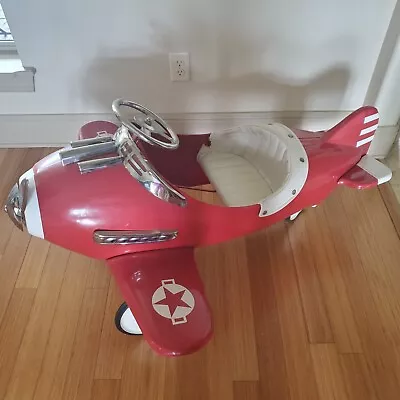 Red Sky King Airplane Metal Pedal Car~Airflow Collectibles AFC~Ride On Ages 3-7 • $625