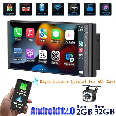 Double 2Din 7'' Car Audio Radio Wireless Android Auto/Apple CarPlay Head Unit • $159.50