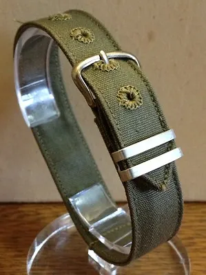 Vintage Brite WW2 MILITARY ISSUE Trench Watch 1 Piece BAND Strap 14mm 9/16  B000 • $19.95