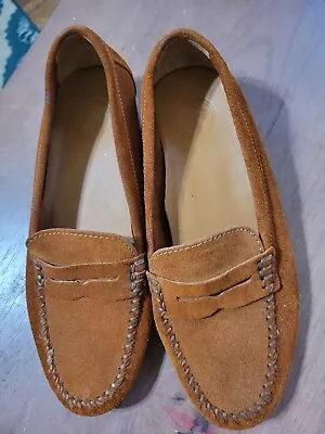 Charleston Shoe Co Penny Driving Women Size US 8 Suede Moccasins Loafer Shoes • $18.60