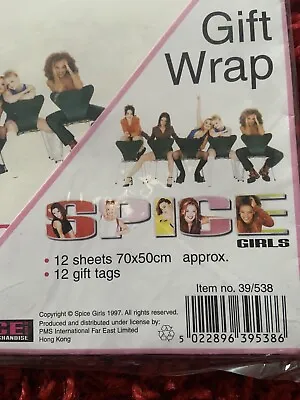 Official Merchandise Spice Girls Gift Wrap 12 Sheets + 12 Tags • £7