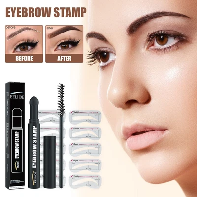 £3.77 • Buy Eyebrow Stamp Pen And Stencil Kit Brow Powder Shaping Waterproof W/ Brush //