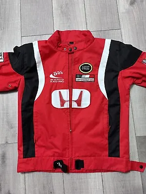 Vintage Honda World Racing Jacket Lucky Strike Size Large Used Red • $140