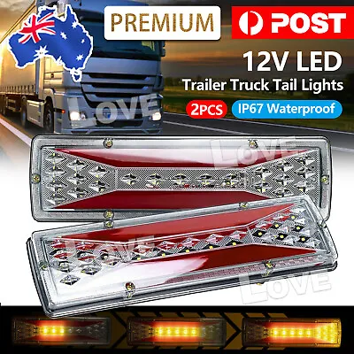 $15.85 • Buy 2x LED 12V Taillight Lamp Trailer Lights Tail Lamp Stop Brake Dynamic Indicator