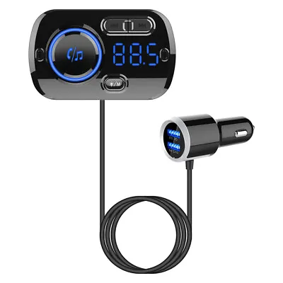 Transmitter Handsfree 2*USB Charger Car Kit Radio Adapter Bluetooth 5.0 FM • £11.99