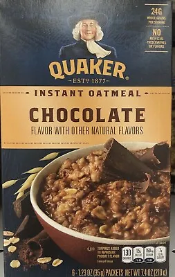 QUAKER Instant Oatmeal Chocolate ( 6 ) 1.23 Oz Packets • $15.99