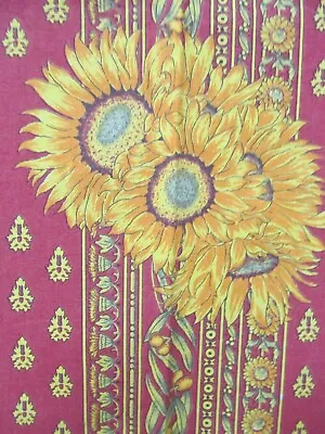 Vent Du Sud Tablecloth France Sunflowers Red Yellow-  Ukranian National Flower • $39.95