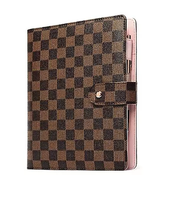 💗 Luxury Checkered A6 Agenda Binder Planner Journal Notepad Gift Brown • $33.59