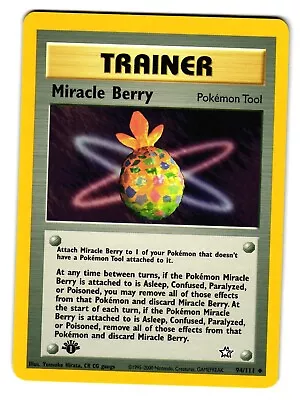 Miracle Berry 94/111 Neo Genesis 1st Edition 2000 Light Play LP • $4.29