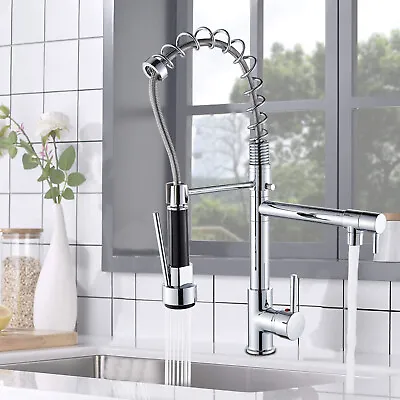 Chrome Spring Kitchen Faucet Pull Down Sprayer Swivel Single Handle Sink Mixer • $24.99