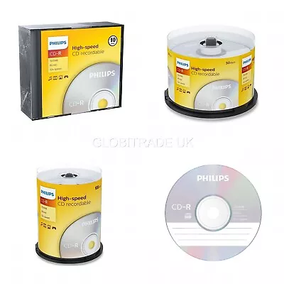 Philips CD-R Recordable 700MB 80min Blank Recordable Writable Discs (lot) • £28.99