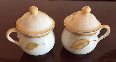 $35 • Buy 2 VINTAGE VISTA ALEGRE VA PORTUGAL PORCELAIN POT DE CREME Leaf Design