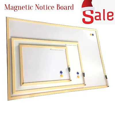 Magnetic Whiteboard Small Large White Board Dry Wipe Notice Office School Home • £7.19