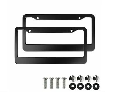 2x Car License Plate Frame Cover Front Hood Rear Back Matte Black For Saab Smart • $28.99