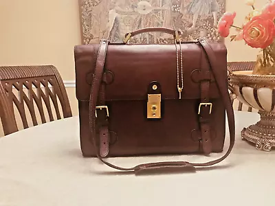 GOLDPFEIL  SPECIAL MILITARY EDITION  Leather  Briefcase / Messenger Bag -GERMANY • $400