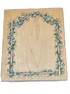 Stamps Happen Morning Glory Frame 80099 Wood Mounted Rubber Stamp Flowers Arch • $4.99