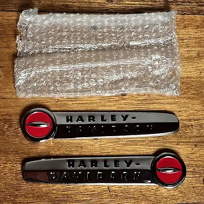 Harley-Davidson Fuel Tank Emblems 1947-1950 Red Cat’s Eye HD Biker Accessory • $101.87