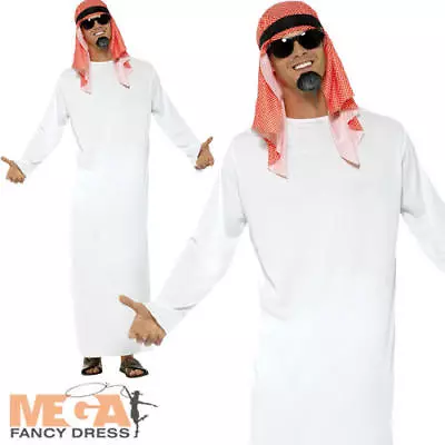 Sheikh Mens Fancy Dress Sultan Arabian Nights Book Day Adults Costume Outfit New • £12.99